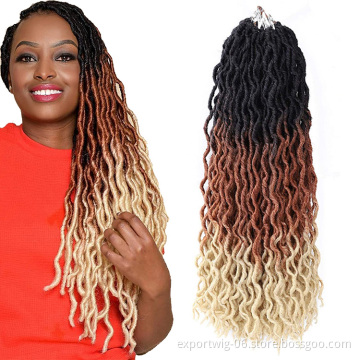 Wavy Gypsy Locs Crochet Hair Faux Locs Curly Dread Locks Crochet Ombre Color Hair Extensions Synthetic Fiber Goddess Locs